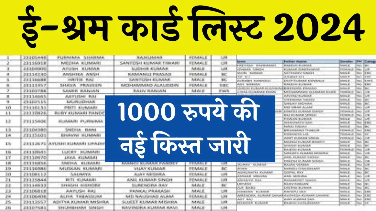 E Shram Card Payment List