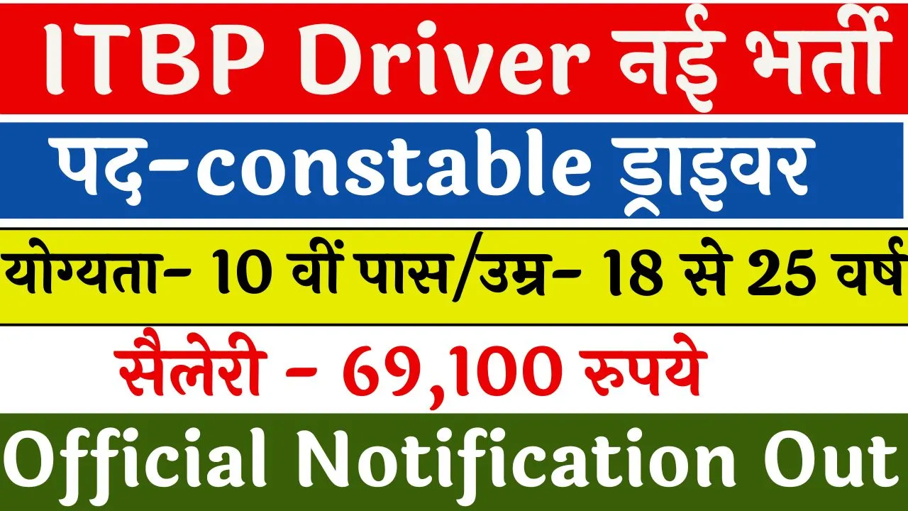 ITBP Driver Constable Vacancy